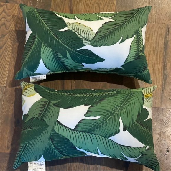 Tropical Palm Leaf Pillows - Picture 2 of 3